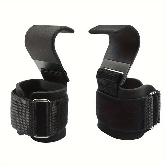 Weight Lifting Hook Grips with Wrist Wraps Hand-Bar Wrist Strap Gym Fitness Hook Weight Strap Pull-Ups Power Lifting Gloves