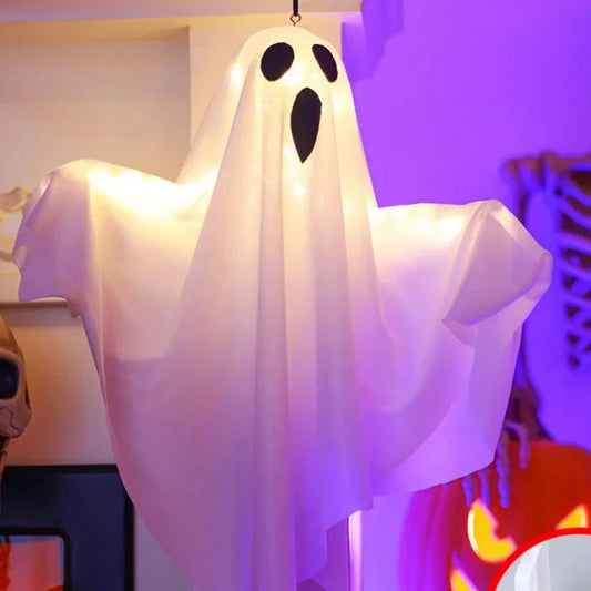 Halloween Hanging Ghost Decor, Light up Flying Ghosts for Indoor Outdoor Garden Party, Scary Spooky Ornament Halloween Gifts