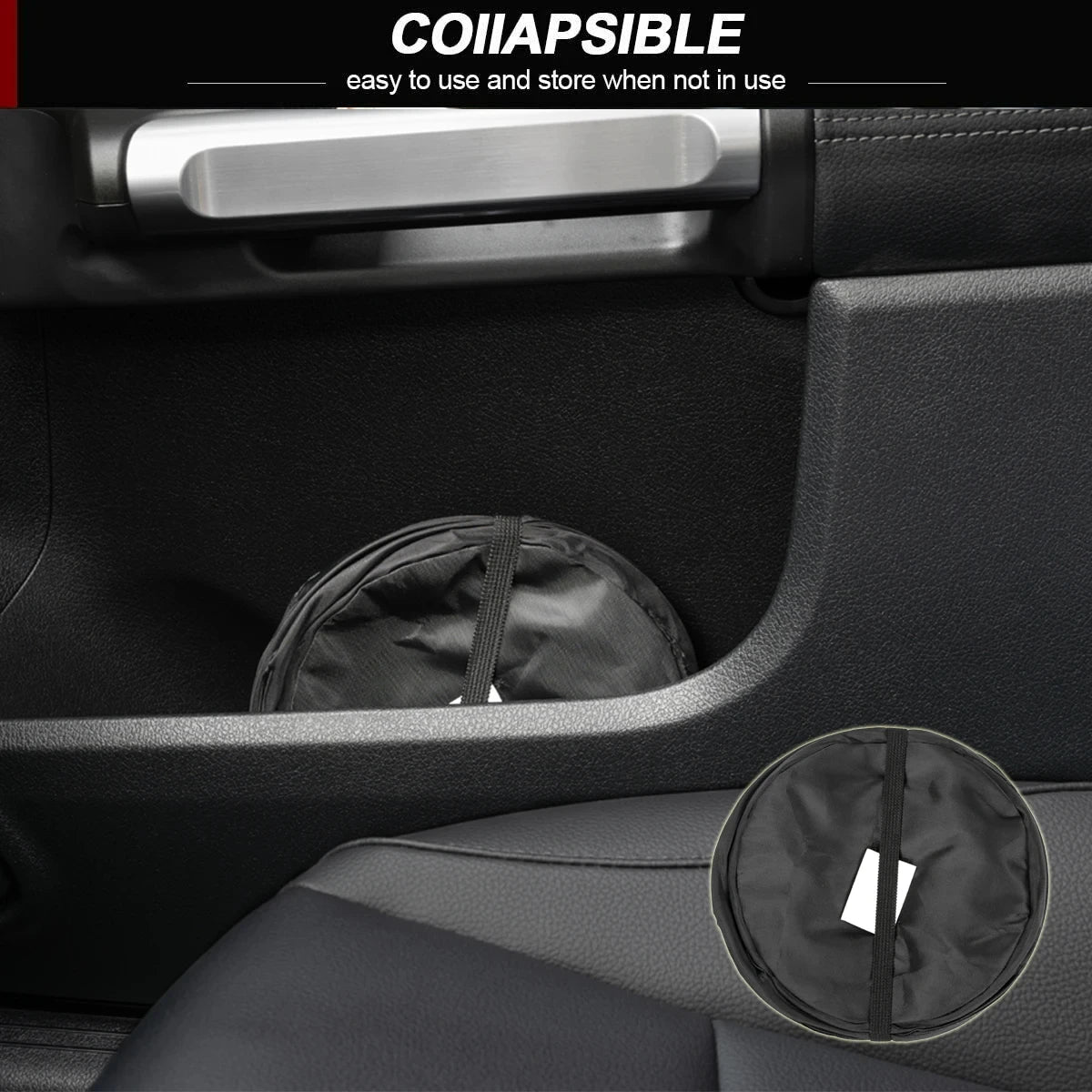 Collapsible Black Car Trash Can Pack Trash Bag Rubbish Waste Bin for Little Leak Proof Car Cooler Bag Garbage Bag Wastebasket