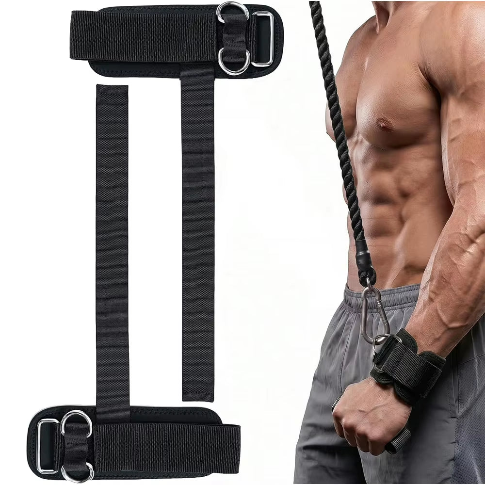 2Pcs Weightlifting Straps with D-Ring – Heavy-Duty Lifting Straps with Cable Attachment, Neoprene Wrist Padding & Non-Slip Grip