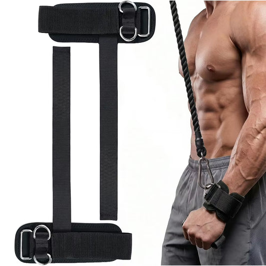2Pcs Weightlifting Straps with D-Ring – Heavy-Duty Lifting Straps with Cable Attachment, Neoprene Wrist Padding & Non-Slip Grip