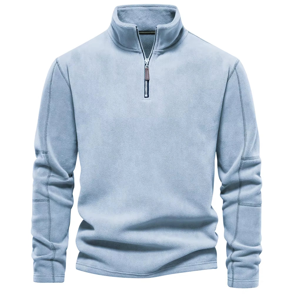Brand Quality Thicken Warm Fleece Jacket for Men Zipper Neck Pullover Men'S Sweatshirt Soft Shell Mens Jacket