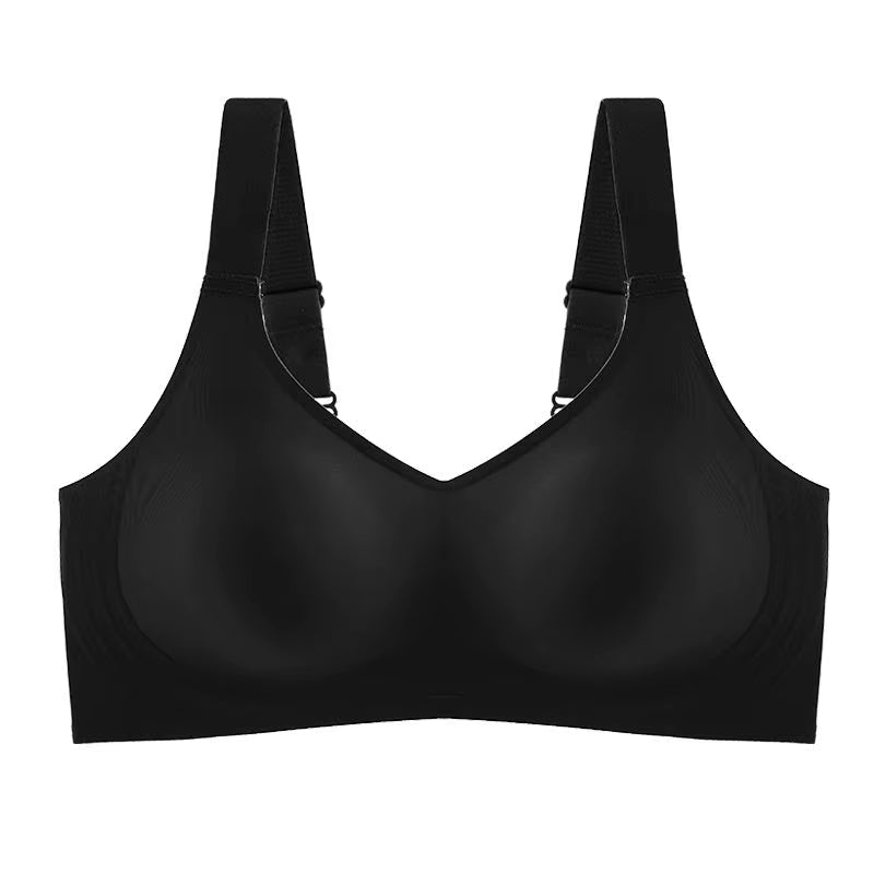 Beautiful Back Large Size Soft Support Push-Up Bra for Women, Seamless One-Piece, Wire-Free, Adjustable Sports Thin Bra Seamless
