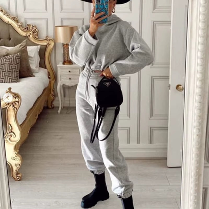 Fall Winter 2025 New Women'S Hoodies Two Piece Set - Oversized Hoodie Sweatpants Sportswear Suit |Casual Sweatshirt Trouser Set