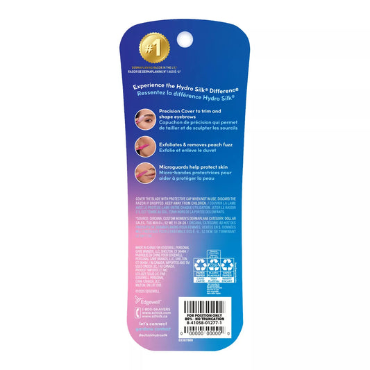 Schick Hydro Silk Touch-Up Dermaplaning Tool with Precision Cover - 3 Ct: Face Razor, Manual Use, Protective Cover