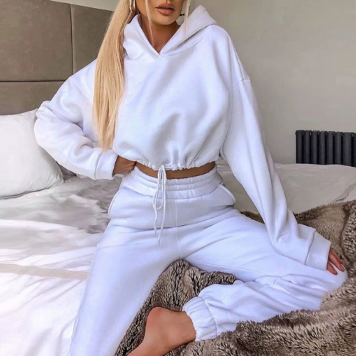 Fall Winter 2025 New Women'S Hoodies Two Piece Set - Oversized Hoodie Sweatpants Sportswear Suit |Casual Sweatshirt Trouser Set