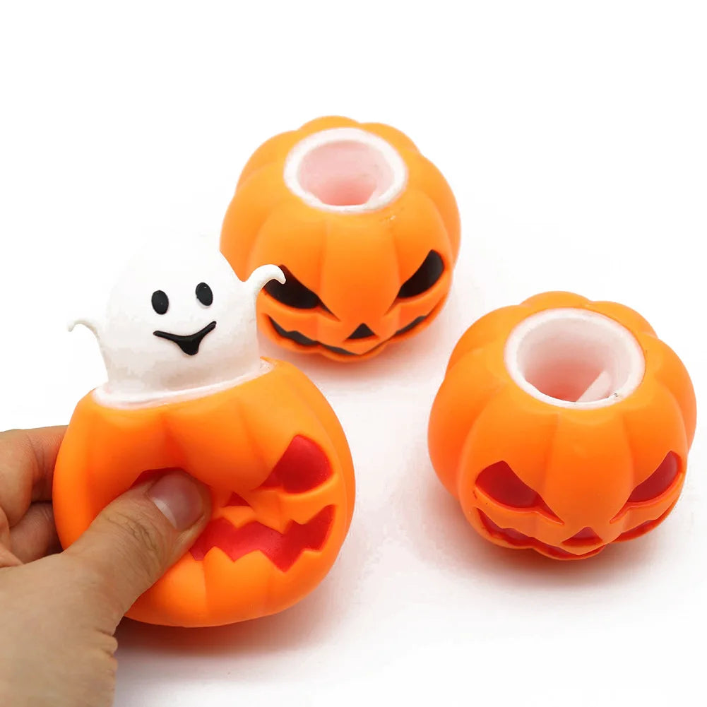 Pumpkin Squishy Fidget Toys Stress Relief Halloween Decompression Toy Funny Ghost Pinch Squishies Anti-Stress for Adult