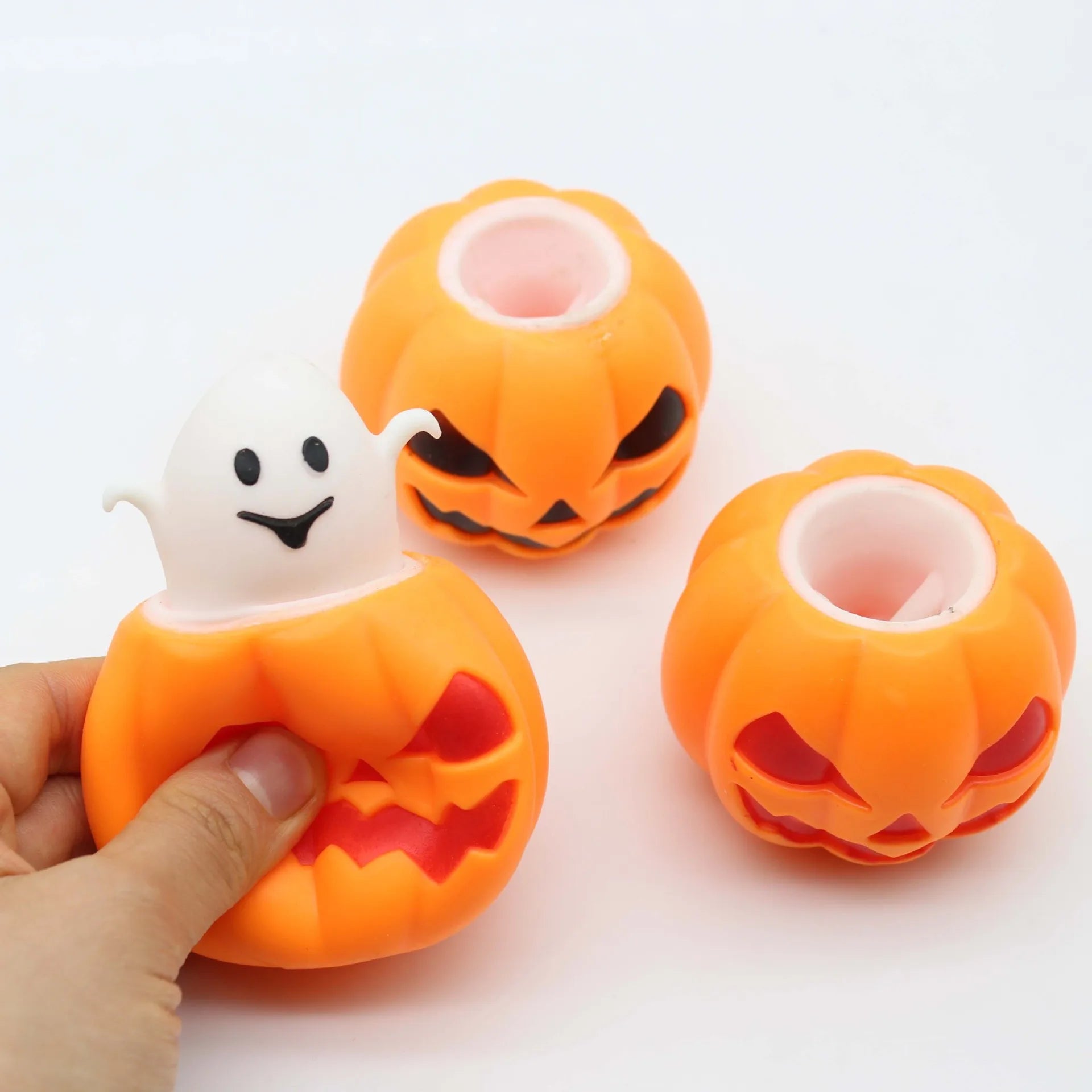Pumpkin Squishy Fidget Toys Stress Relief Halloween Decompression Toy Funny Ghost Pinch Squishies Anti-Stress for Adult