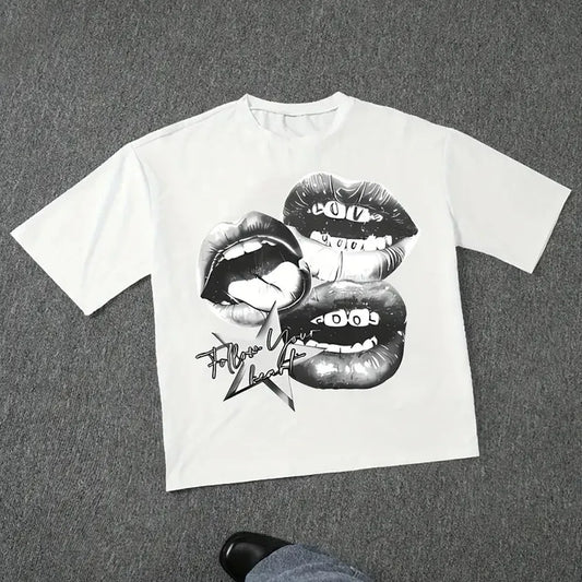 Harajuku Letter Graphic T Shirts Y2K Men Women High Street Oversized Y2K T Shirt Pro Choice Vintage Top Tee Female Male Clothing