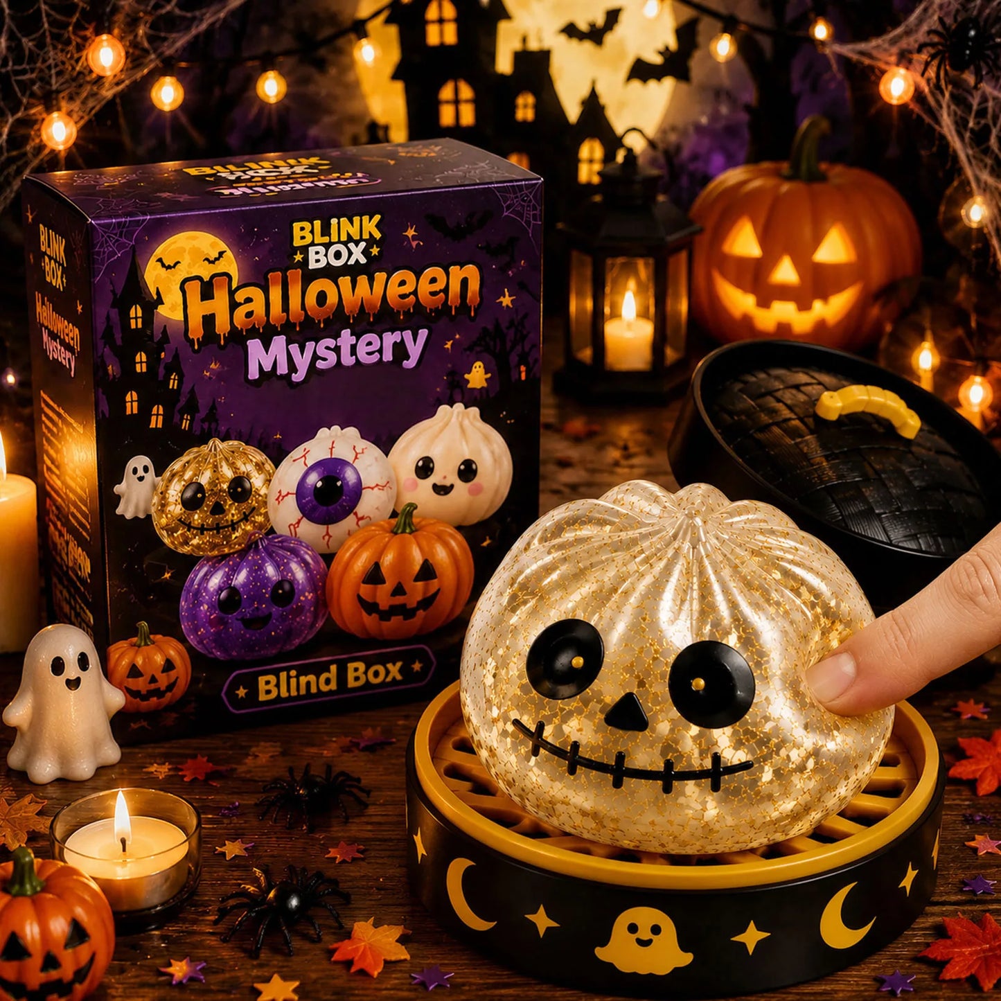 8Cm Halloween Dumpling Squeeze Squishy Toy, Cute Slow Rising Squeeze Stress Relief Sensory Toy, Soft Kawaii Halloween Fidget Toy