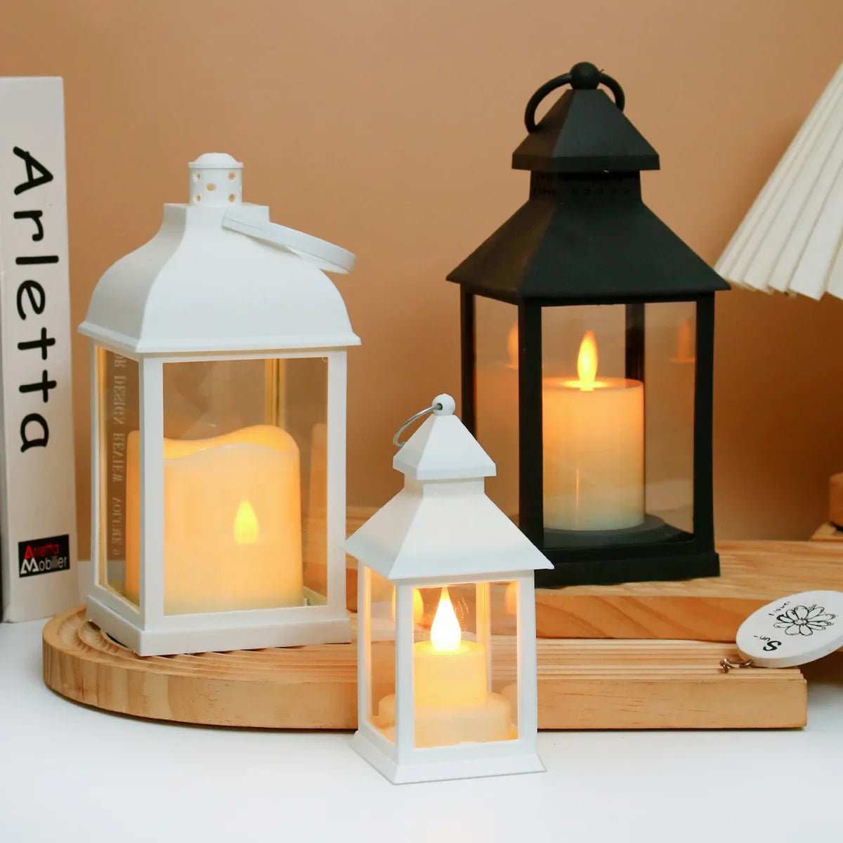 Portable LED Candle Lamps Night Camping Tent Lanterns Outdoor Garden Desk Holiday Atmosphere Retro Night Light Decorative Lamps