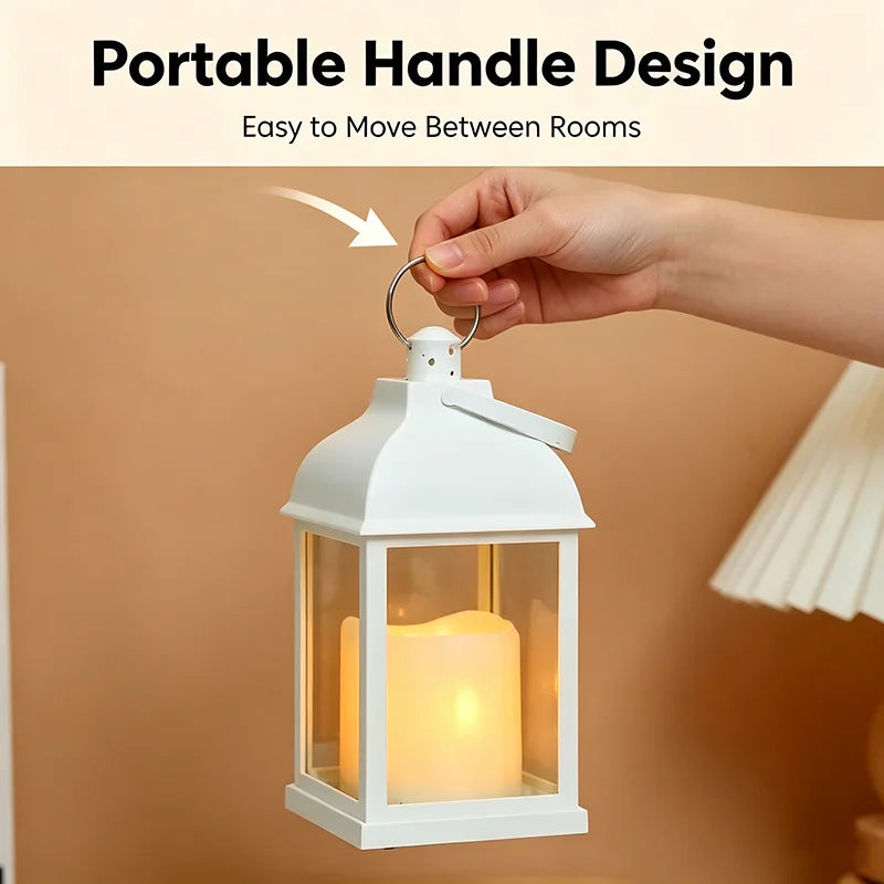 Portable LED Candle Lamps Night Camping Tent Lanterns Outdoor Garden Desk Holiday Atmosphere Retro Night Light Decorative Lamps