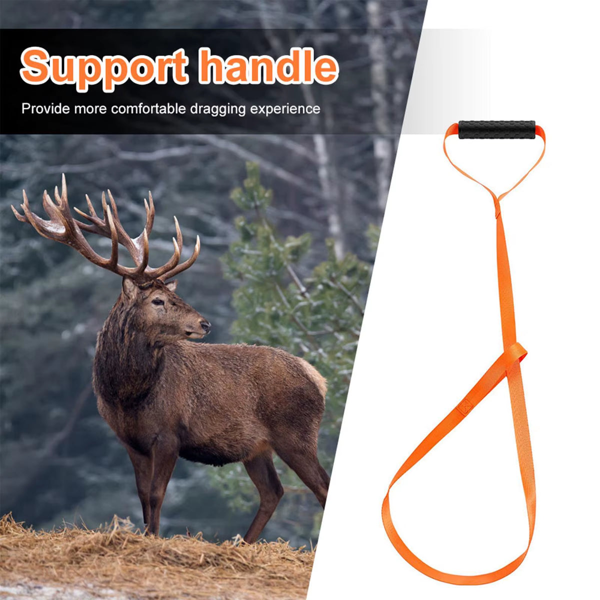 1Pcs Deer Drag Harness Padded Handle Wear Resistant Tow Rope Outdoor Equipment