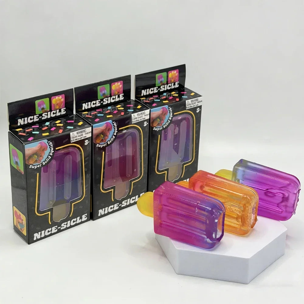 Popsicle Blind Box Cube Sensory Stress Relief Squishy Cube Anti-Anxiety Squeeze Object for Birthday Gift Toy