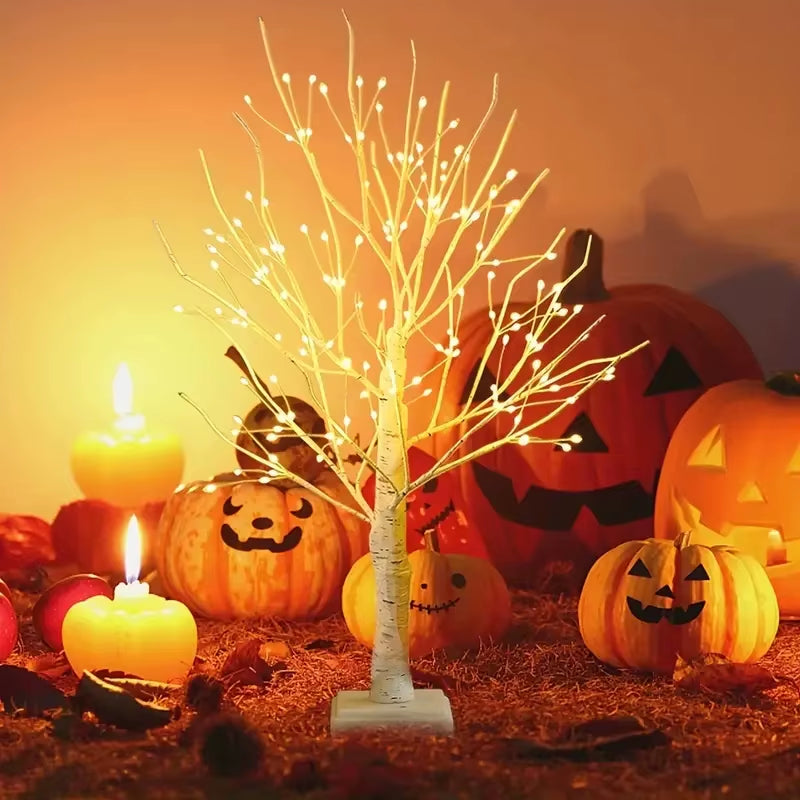 144 LED Birch Tree Light Warm White USB Battery Power Holiday Decorative Tree Christmas Halloween Easter Gift
