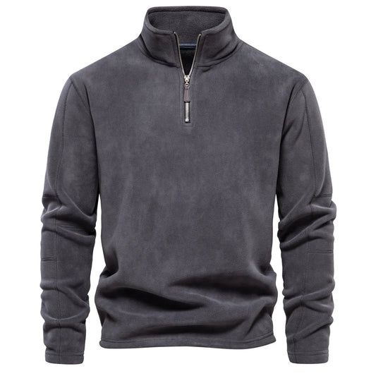 Brand Quality Thicken Warm Fleece Jacket for Men Zipper Neck Pullover Men'S Sweatshirt Soft Shell Mens Jacket