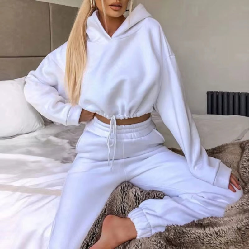 Fall Winter 2025 New Women'S Hoodies Two Piece Set - Oversized Hoodie Sweatpants Sportswear Suit |Casual Sweatshirt Trouser Set
