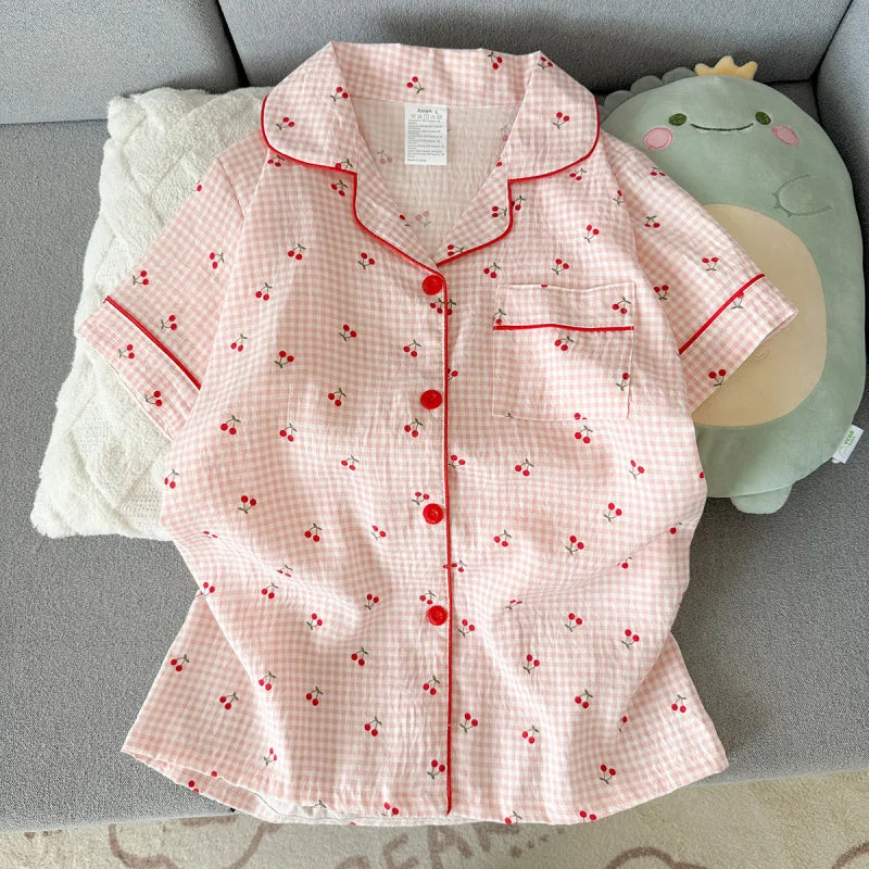 Summer Women'S Printed Pajama Set V-Neck Top and Shorts 2-Piece Set, Casual and Comfortable Home Set, Can Be Worn Externally