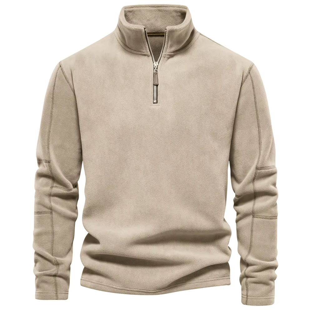 Brand Quality Thicken Warm Fleece Jacket for Men Zipper Neck Pullover Men'S Sweatshirt Soft Shell Mens Jacket