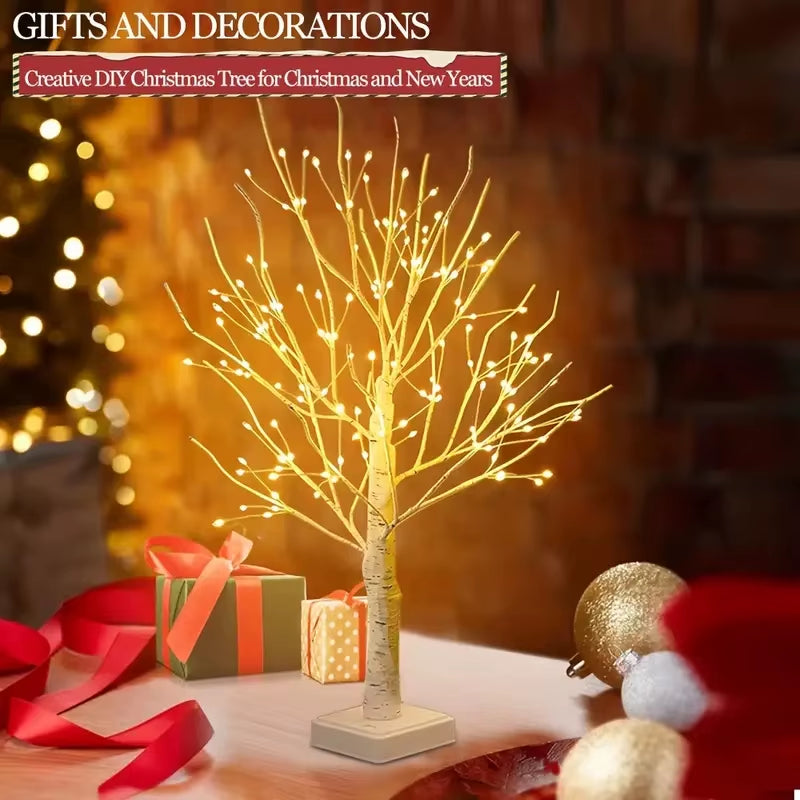 144 LED Birch Tree Light Warm White USB Battery Power Holiday Decorative Tree Christmas Halloween Easter Gift