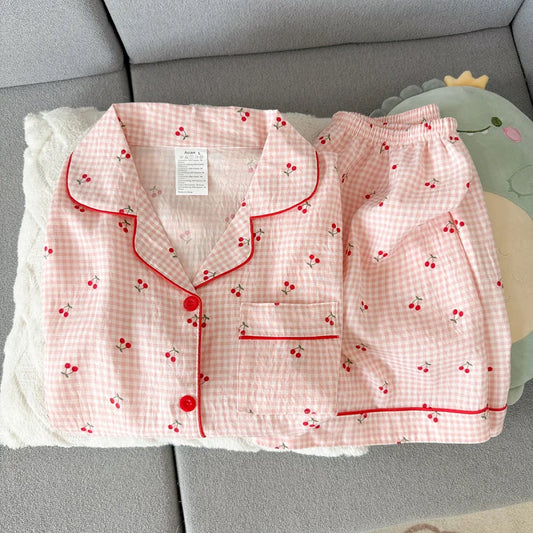 Summer Women'S Printed Pajama Set V-Neck Top and Shorts 2-Piece Set, Casual and Comfortable Home Set, Can Be Worn Externally