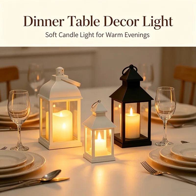 Portable LED Candle Lamps Night Camping Tent Lanterns Outdoor Garden Desk Holiday Atmosphere Retro Night Light Decorative Lamps