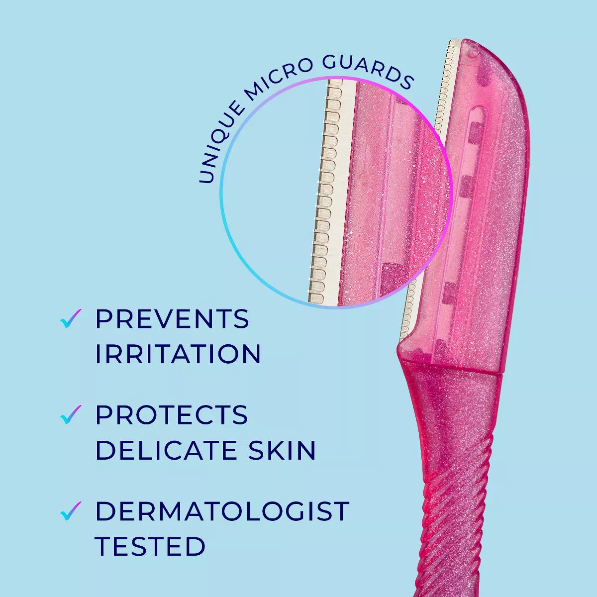 Schick Hydro Silk Touch-Up Dermaplaning Tool with Precision Cover - 3 Ct: Face Razor, Manual Use, Protective Cover